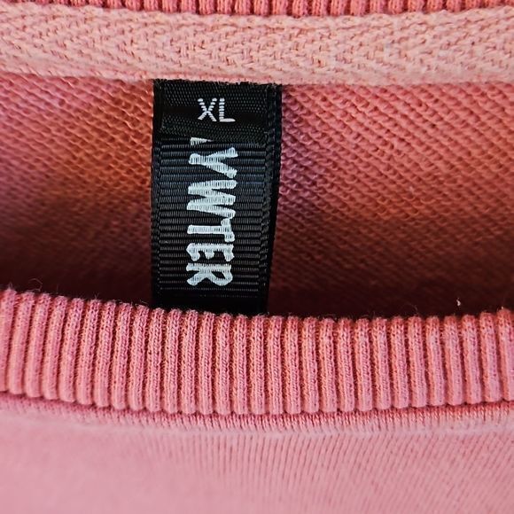 Aywter Popular Salmon Drawstring Waist Baggy Crewneck Graffiti Sweatshirt Sz XL - Picture 12 of 16